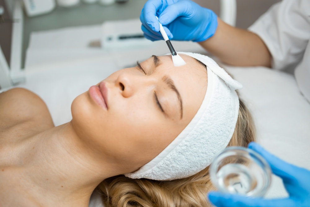 women having a chemical peels done 